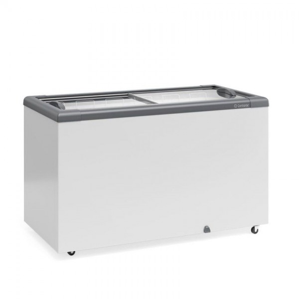 Conservador Refrigerador Plano Vidro Reto Deslizante 395L - Dupla Ação - Gelopar