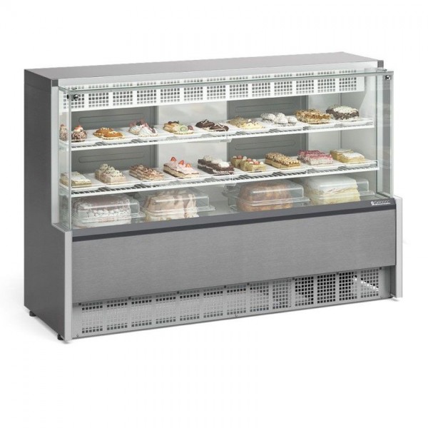 Vitrine refrigerada tipo inox 1.75m - confeitaria - Dupla função - Gelopar