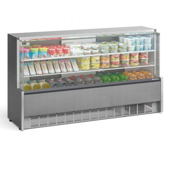 Vitrine Refrigerada Tipo Inox 2.05m - Universal 1 Placa Fria - Gelopar